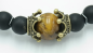 Mobile Preview: Lavastein Perlen Armband mit TIGERAUGE